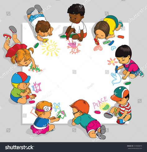 Group of happy children draw on a large sheet of paper. #Ad , #affiliate, #children#happy#Group#draw Children's Day Greeting Cards, Children's Day Wishes, Children Day, Children Drawing, Kids Background, Happy Children, Happy Children's Day, Preschool Graduation, School Labels