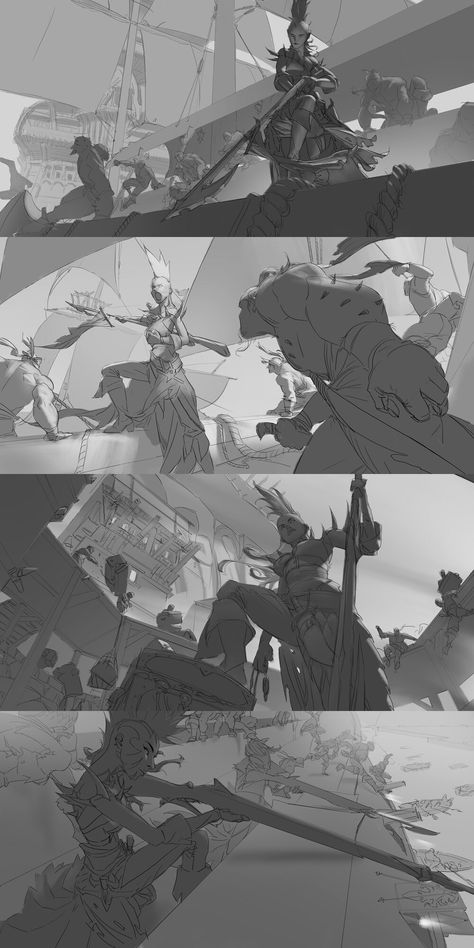 Entering A Room Drawing, Dynamic Illustration Concept Art, Rainworld Environment, Character Composition Reference, Composition Illustration Ideas, Dynamic Composition Art, 2 Character Composition, Dynamic Anime Art, Concept Art Composition