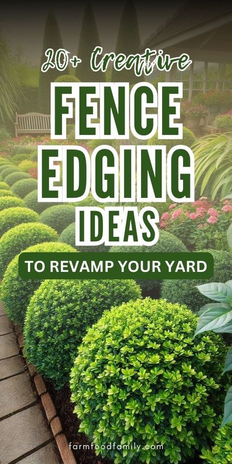 20+ Stunning Fence Edging Ideas That Transform Your Garden 45 Fence Edge Landscaping, Aluminum Fence Landscaping, Border Edging Ideas, Fence Border Landscaping, Fence Edging Ideas, Unique Fence Ideas, Fence Edging, Landscape Ideas Front Yard Curb Appeal, Landscaping Along Fence