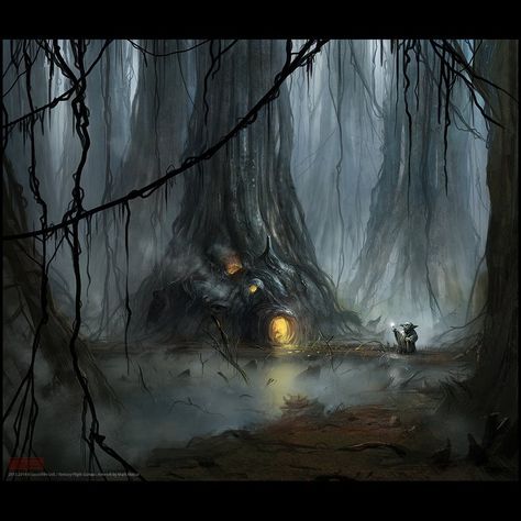 ArtStation - Star Wars LCG Ralph Macquarie, Star Wars Dagobah, Wizard Tower, Creature Inspiration, Flying Ship, Star Wars Planets, Star Wars Painting, Star Wars Novels, Star Wars Concept Art