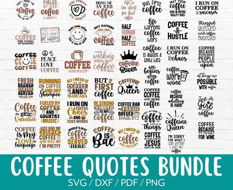 Thank You! Limited Time Offer SVG Mega Bundle - Awesome Alice Cute Coffee Sayings, Coffee Cup Sayings, Coffee Lover Quotes, Coffee Sayings, Coffee Quote Svg, Designs For Cricut, Beautiful Decorations, Tassen Design, Coffee Shirt