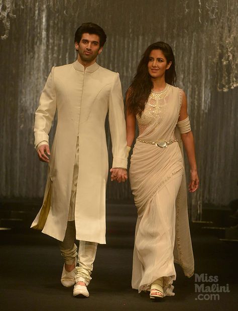 Katrina Kaif Outfits, Ivory Bangles, Brides Maid Dresses Blue, Couples Dress, Indian Wedding Clothes For Men, Roy Kapoor, Wedding Kurta For Men, Designer Sarees Wedding, Indian Sari Dress