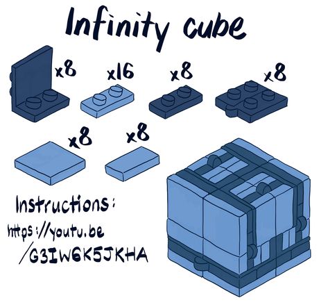 Lego Infinity Cube, Lego Ideas To Build Instructions, Easy Lego Creations, Infinity Cube, Lego Furniture, Construction Lego, Micro Lego, Lego Diy, Lego Custom Minifigures