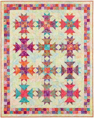 She Can Dance!  By Linda J. Hahn, @ Frog Hollow Quilt Sampler, Sea Quilt, Quilt Pattern Download, Fat Quarter Quilt, Sampler Quilts, Quilt Border, Easy Quilt Patterns, Star Quilts, Quilting For Beginners