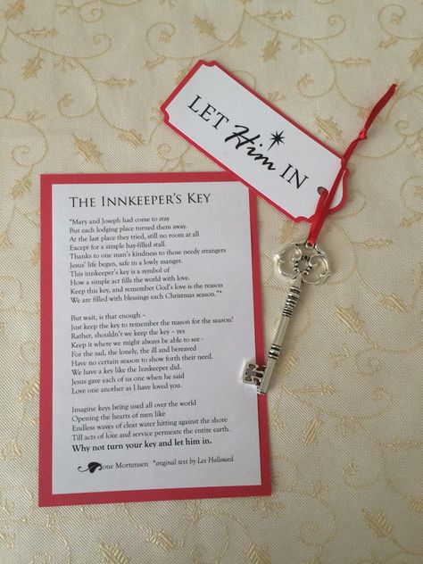 Let Him In Key Christmas | Etsy Relief Society Christmas Gifts, Relief Society Christmas, Christmas Key, Ward Christmas Party, Christ Centered Christmas, Christmas Program, Christmas Poems, Navidad Diy, Christmas Messages