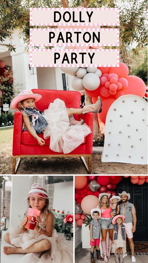 This Dolly Parton themed backyard birthday party for our daughter was a hit!! Looking for creative kids birthday party theme ideas? Try this adorable Dolly Parton birthday party theme! Read this post to see inside our 6 year old's birthday party and all of the fun country themed party decorations we had set up!! This trending kids birthday party theme was a total hit with all of our party guests & worked great for our daughter Kolly (Kolly Parton!) Dolly Parton Birthday Party, Country Themed Party, Dolly Parton Children, Dolly Parton Birthday, Birthday Party Theme Ideas, Country Themed Parties, Dream Birthday, Party Theme Ideas, Backyard Birthday Parties