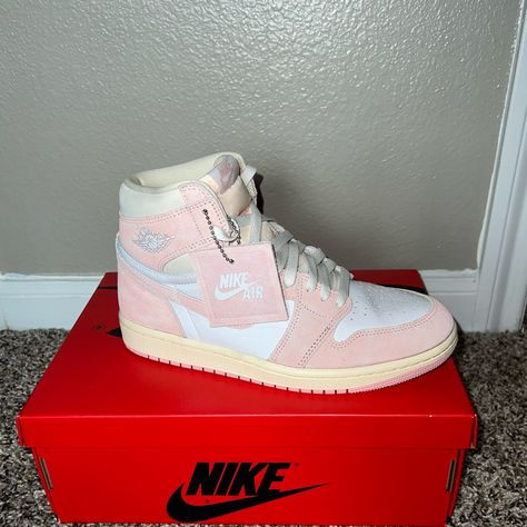 Jordan 1 Retro High Og Washed Pink Women’s Pink Denim Outfit, Nike Shoes Jordan, Shoes Jordan 1, Nike Shoes Jordans, Shoes Jordan, Jordan 1 Retro High, Jordan 1 Retro, Jordan Shoes, Jordan 1