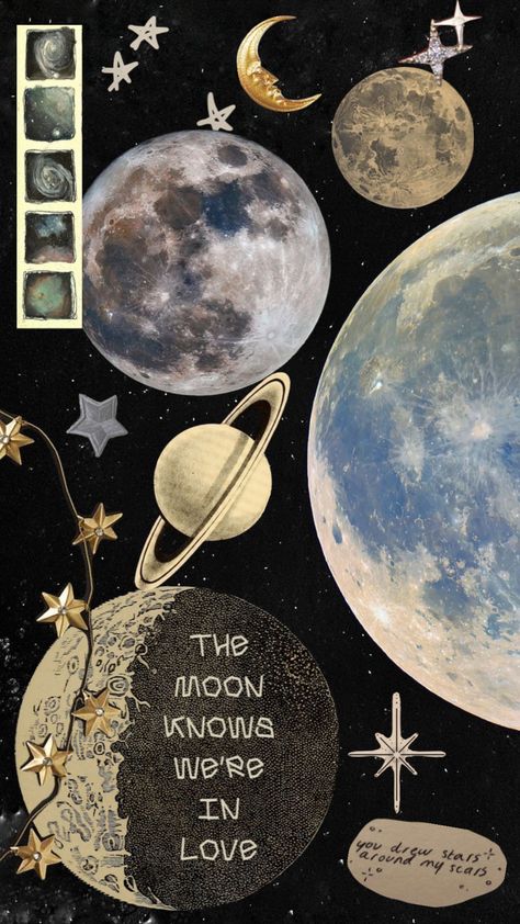 #myfirstshuffle #moon #space #art #stars Aesthetic Wallpaper Moon And Stars, Moon And Stars Aesthetic, Space Aesthetic Wallpaper, Moon Collage, Art Stars, Moon Space, Moon Journal, Planets Wallpaper, Collage Background