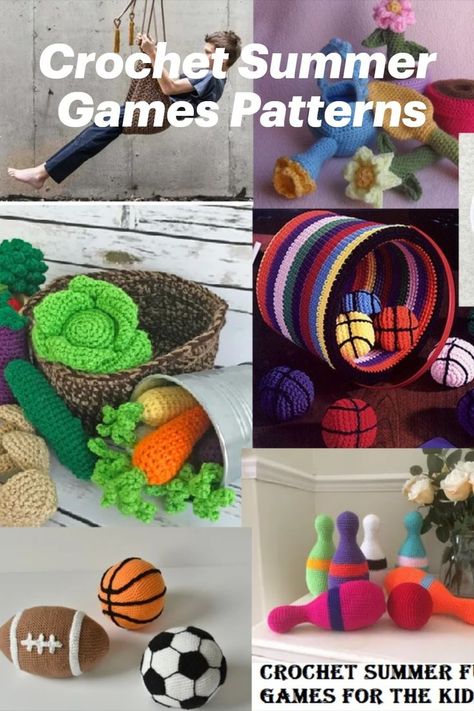 Crochet Games, Fun Crochet Patterns, Crochet Game, Cute Diy Projects, Indoor Games For Kids, Crochet Stitches Free, Summer Toys, Fun Patterns, Fun Crochet