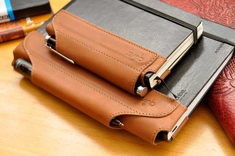 Quiver Pen Holders | Leather Notebook Pen Holders Notebook With Pen Holder, Notebook With Pen, Moleskine Notebook, Leather Book, Quiver, Leather Books, Leather Notebook, Leather Projects, Pen Case