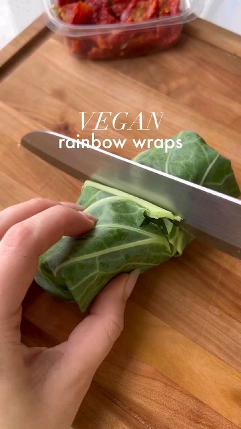 Rainbow Wraps, Wraps Vegan, Vegan Wraps, Plant Based Cookbook, Veggie Wraps, Lunch Idea, Purple Cabbage, Colorful Vegetables, Quick Lunch