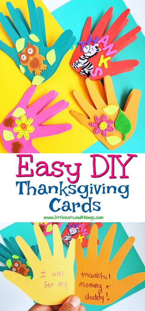 Easy DIY Thanksgiving Cards Thanks Giving Cards Diy, Thanksgiving Cards Handmade Kids, Thanksgiving Cards For Kids, Diy Thanksgiving Cards, Happy Thanksgiving Cards, Easy Diy Thanksgiving, Thanksgiving Cards Handmade, Thanksgiving Appetizer, Thanksgiving Lessons