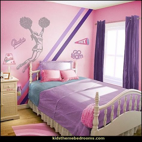 Cheerleader Theme Bedroom Decorating Ideas Cheerleading Room Ideas, Cheerleading Bedroom Ideas, Cheerleader Bedroom Ideas, Cheer Room Ideas Bedrooms, Cheer Room Ideas, Khloe Bedroom, Cheerleader Room, Cheerleading Room, Cheerleader Bedroom