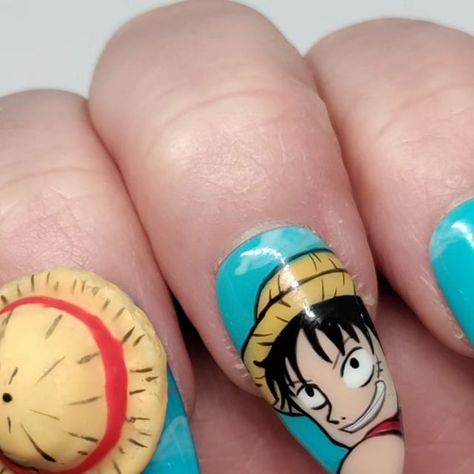 Stephanie 🌿 Nerdy Nail Artist 🍉 Support 🍉 on Instagram: "Straw hats! We've adventuring to be had... Any One Piece fans in the crowd?? I recently took on the endeavor of working my way through the series after really enjoying the live action on Netflix. My husband and I have managed to make it to 580 episodes, so little over halfway lol. Even my nine year old is liking the series. I wanted to do more with these but Luffy kept giving me trouble and my hands wouldn't stop shaking 🙄 also my first fully 3D piece! It took way longer than expected but I learned a lot! I hope you enjoy ☺️ #onepiece #onepieceanime #luffy #luffyonepiece #monkeydluffy #animenails #animeart #strawhatpirates #3dnailart #nailaddict #nailsofinstagram #nailpolish #nails #naildesign #nailart #nailartist #naillove #natu Luffy Nails, One Piece Nails Anime, Artist Support, Anime Nails, Straw Hats, Cute Home Decor, One Piece Luffy, 3d Nail Art, Nail Art Tutorial