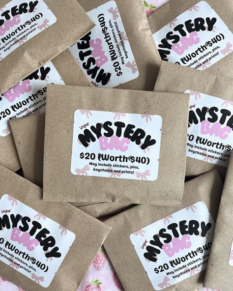 a shrouded mystery❓🎀 THIS NEW IN: mystery bags will be up for grabs at our upcoming NAO pop-up! they consist of up to $40 worth of stickers, pins, keychains, prints and more 💘 we’ll also be including some discontinued items as well as unreleased stickers, just for half the price 🤩 swing by if you’re around the area! ☁️ what else would you like to see inside? #taylorswift #taylorsversion #taylornation #thetorturedpoetsdepartment #ttpd #mysterybag #theerastour #tstheerastour Mystery Bags Ideas, Mystery Bags, Mystery Bag, Booth Ideas, Instagram A, Keychains, Pop Up, Stationery, Fan