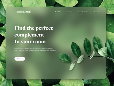 PlantFashion in glassmorphism design by Aneta Romankiewicz for itCraft on Dribbble Website Design Inspiration Layout, Graphisches Design, Desain Editorial, Webdesign Inspiration, Powerpoint Presentation Design, Webpage Design, Website Design Layout, App Design Inspiration, Web Design Trends