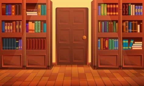 Cartoon library interior, vector illustr... | Premium Vector #Freepik #vector #wood #paper #cute #science Gacha Club Library Background, Cartoon Library Background, Library Illustration, Library Background, Interior Vector, Background Room, Cartoon Library, Premium Vector Cartoon, Library Interior