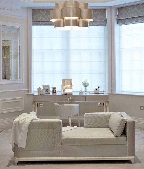 Chaise | Conversational seating in this elegant dressing room Elegant Dressing Room, Conversational Seating, Small Dressing Rooms, Dressing Room Design Luxury, Luxury Closets, Elegant Dressing, Dressing Room Decor, Modern Luxury Interior, Dressing Room Closet