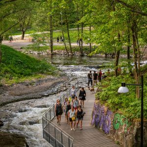 Nedre Foss Park by Norconsult « Landscape Architecture Platform | Landezine Norway Design, Structured Water, Front Landscaping, Mountain Stream, Urban Nature, Architecture Drawing Art, River Park, Urban Park, H Design