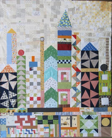 Small World Quilt, Word Quilts, Quilt Houses, Pictorial Quilts, Themed Quilts, Maiden Hair, Fun Quilts, Quilt Sampler, Jen Kingwell