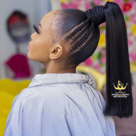 African Ponytail Hairstyles, Black Hair Ponytail Hairstyles, Beautiful Ponytail Hairstyles, Short Ponytail Hairstyles, Best Ponytail Hairstyles, Ponytail Hairstyle Ideas, Beautiful Ponytail, Feed In Braids Ponytail, Long Ponytail Hairstyles