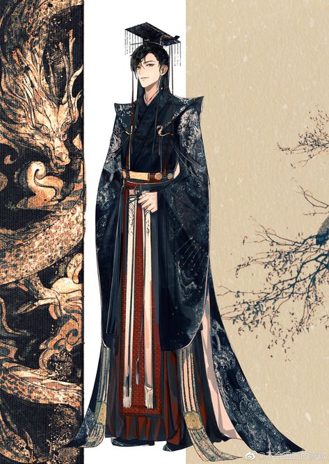 Chinese Traditional Clothing Drawing, Chinese Emperor Clothing, Chinese Traditional Dress Men, Chinese Outfits Traditional, Chinese Traditional Clothing Men, Ancient China Clothing, Male Hanfu, Fantasy Asian, Hanfu Men