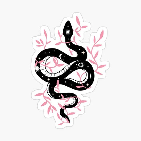 Get my art printed on awesome products. Support me at Redbubble #RBandME: https://www.redbubble.com/i/sticker/Snake-vines-by-VickyReiStudio/155308772.EJUG5?asc=u Snake Sticker, Funny Laptop Stickers, Preppy Stickers, Scrapbook Materials, Notebook Stickers, New Start, Mini Canvas Art, Love Stickers, Mini Canvas