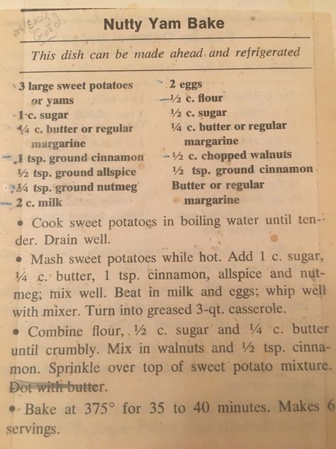 Nutty Yam Bake, Potato Recipes Roasted, Apartment Cooking, Canned Yams, Nutty Buddy, Sweet Potato Recipes Roasted, Salad Potato, Potatoes Vegetables, Thanksgiving 2024