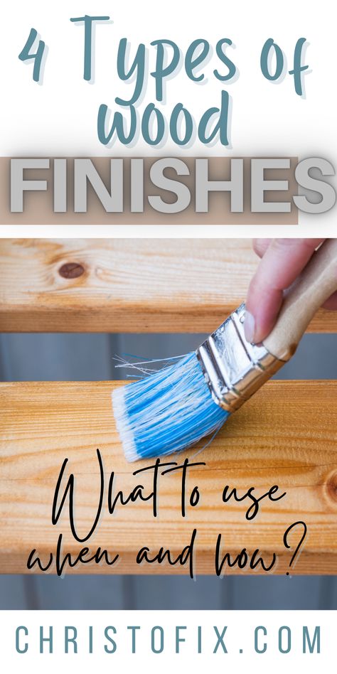 This pin will lead you to my blog post where you can discover which finishes using when, where, and how. This guide will give you a clear understanding of which wood finish to use for which application in no time. A must-read article for any woodworker. | www.christofix.com Wax Finish On Wood, Linseed Oil On Wood, Woodworking Projects Diy Beginner, Sealing Wood, Wood Finishing Techniques, Wood Oil Finish, Wood Refinishing, Wood Sealer, How To Varnish Wood