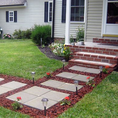 Cement Backyard, Gravel Patio Diy, Front Walkway Landscaping, Walkway Designs, Inexpensive Backyard Ideas, Stepping Stone Walkways, Backyard Ideas For Small Yards, Walkway Landscaping, Walkway Design