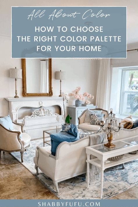 Interior Design Colour Palette, Design Colour Palette, Decorating With Color, Blue Velvet Chairs, Best Color Schemes, Create Color Palette, Monochromatic Color Scheme, House Color Schemes, Concept Home