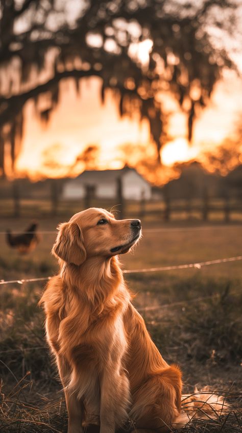 Witness the pure joy of a Golden Retriever as it enjoys the freedom and beauty of a day on the farm. This heartwarming scene captures the essence of rural life and the special bond between a dog and its natural surroundings. #GoldenRetriever #FarmLife #CountrysideJoy #DogOnTheFarm #RuralBliss #PetAdventure #CountryCharm Beautiful Golden Retrievers, Golden Dog Aesthetic, Aesthetic Golden Retriever, Golden Retriever Aesthetic, Widget Iphone, Farm Dogs, A Golden Retriever, Types Of Dogs, Rural Life