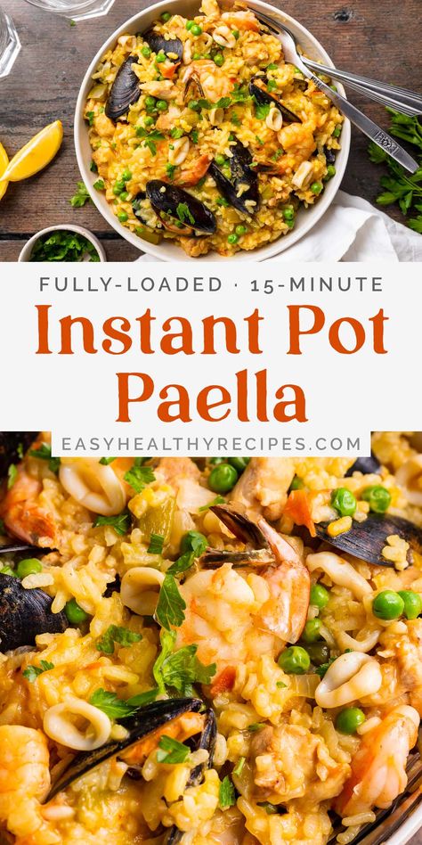 Fish Recipes Instant Pot, Instant Pot Paella, Instapot Seafood Recipes, Instant Pot Shrimp Recipes, Instant Pot Seafood, Instant Pot Fish, Paella Recipe Seafood, Calamari Recipes, Food Magic