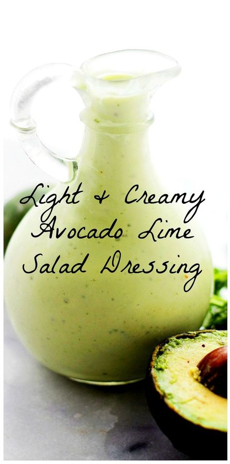 Lime Salad Dressing, Avocado Salad Dressing, Avocado Dessert, Creamy Yogurt, Yogurt Dressing, Avocado Dressing, Homemade Salads, Homemade Salad Dressing, Homemade Dressing