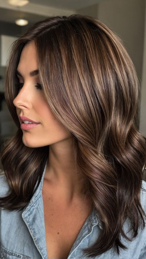 Non Brassy Brunette, Summer 24 Hair Color, Summer Blonde Highlights 2024, Balayage 2024 Trends, Brunette Balayage Hair Summer 2024, Sunkissed Hair Brunette, Rambut Brunette, Knot Bun, Brunette Hair With Highlights