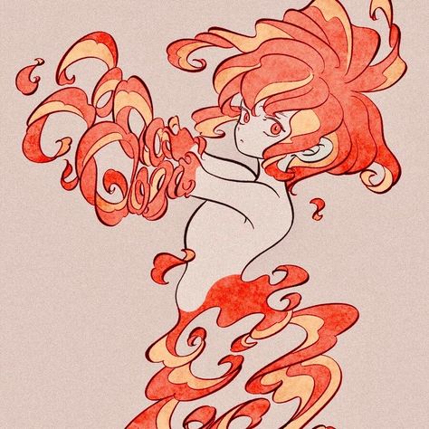 Flaming Hair Drawing, Flame Art, 다크 판타지, Arte Inspo, 판타지 아트, Art Reference Photos, Art Reference Poses, Pretty Art, Character Design Inspiration