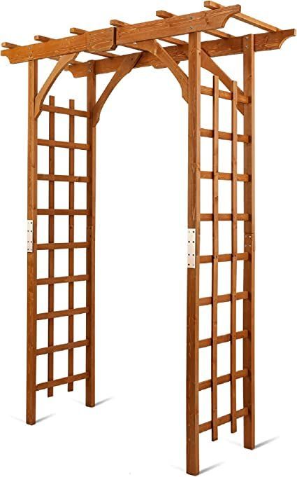 SCENDOR 82.6" High x 63.4'' Wide Wooden Garden Arbor, Trellis Plants Support with Durable Wood Use, Pergola for Garden Backyard, Lawn for Outdoor Garden Climbing Plants Wedding Arches Ceremony Wooden Garden Arbor, Wood Garden Trellis, Cedar Arbor, Arbor Trellis, Plants Wedding, Wood Trellis, Patio Wedding, Ceremony Details, Climbing Hydrangea