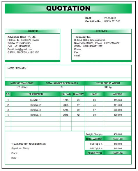 Quotation Format in Excel GST Quotation Sample, Invoice Format In Excel, Quotation Template, Marriage Biodata Format, Bio Data For Marriage, Quotation Format, Invoice Format, Biodata Format, Invoice Template Word