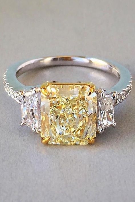 Yellow Diamond Engagement Ring Cushion, Yellow Diamond Engagement Rings, Fancy Yellow Diamond Ring, Wedding Ring Cushion, Diamond Engagement Rings Cushion, Cushion Cut Diamond Engagement Ring, Yellow Diamond Ring, Yellow Diamonds Engagement, Yellow Diamond Engagement Ring