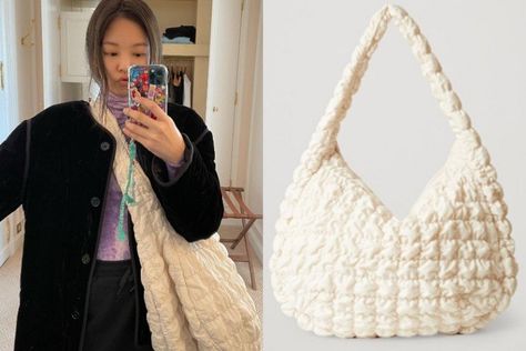 Cos Quilted Bag, Cos Bags, Dumpling Bag, Cloud Bag, Top Celebrities, White Quilt, Quilted Bag, Large Bag, Winter Fashion Outfits