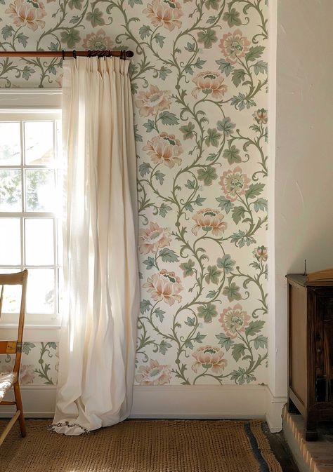 Cottage Core Flower Wallpaper, Removable Peel and Stick Wall Mural, Vintage Floral Wall Décor, English Garden Wall covering - PV071 Flower Wallpaper Bedroom, Cottage Playroom, Swedish Cottage Interior, Wallpaper Cottagecore, Vintage Floral Wall Decor, Cottage Core Flowers, Cottage Wallpaper, Shabby Chic Wallpaper, Peel And Stick Wall Mural