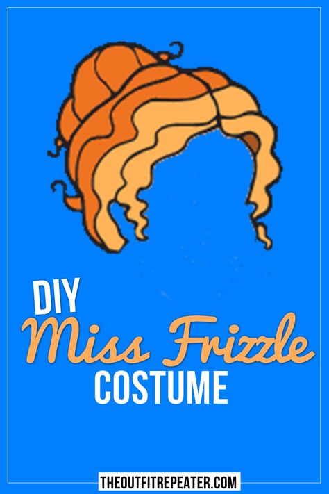 Diy Miss Frizzle Costume, Miss Frizzle Hair, Ms Frizzle Costume Diy, Diy Teacher Halloween Costumes, Cricut Costume, Mrs Frizzle Costume, Ms Frizzle Costume, Miss Frizzle Costume, Frizzle Costume