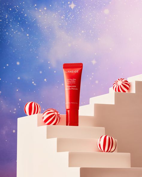 Image of Laneige beauty product in a star themed holiday setting. Photography - Rikky Fernandes www.heyrikky.com #rikkyfernandes #laneige #amorepacific #holiday #beauty #cosmetics #skincare #beautyphotography #holidaycampaign #christmascampaign #koreanskincare #kbeauty #stilllifephoto #stilllifephotography #christmas #advertising #productphotography #productideas Christmas Beauty Campaign, Holiday Product Shoot, Christmas Beauty Products Photography, Skincare Christmas, Holiday Beauty Product Photography, Christmas Cosmetics Photography, Christmas Theme Product Photography, Christmas Product Photoshoot, Christmas Product Shoot