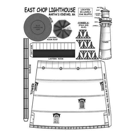 Excited to share this item from my #etsy shop: Lighthouse paper model, East Chop Lighthouse Template, Paper Lighthouse, Paper Models House, Diy Lighthouse, Paper Buildings, Lighthouse Crafts, Angel Garden, Magazine Crafts, Garden Angels