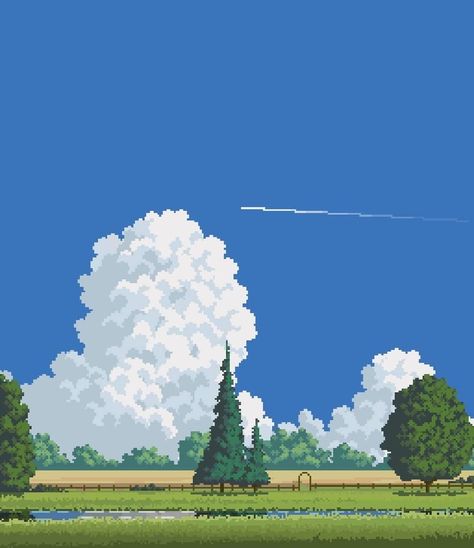 Pixel Landscape Art, Watchface Aesthetic, Pixelart Landscapes, 8 Bit Landscape, Pixel Art Nature, Pixel Art Scenery, Pixelated Landscape, Pixel Landscape, Pixel Scenery