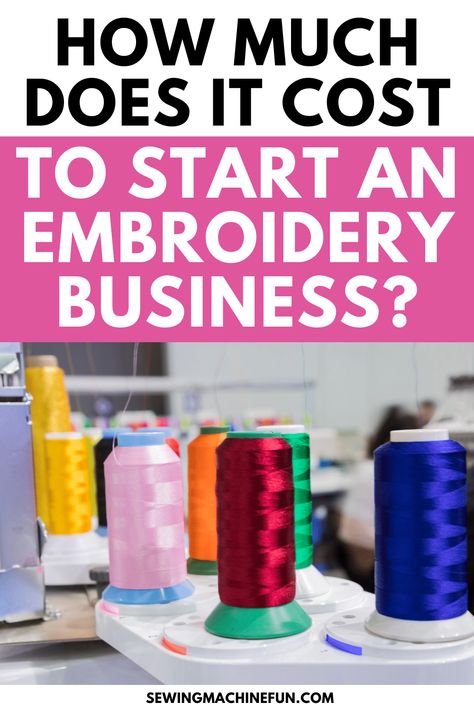 Machine Embroidery Business, Embroidery To Sell Ideas, Embroidery Small Business Ideas, Embroidery Machines For Beginners, Embroidery Pricing Chart, Small Business Embroidery, Starting Embroidery Business, Embroidery For Beginners Machine, Embroidery Ideas For Beginners Machine