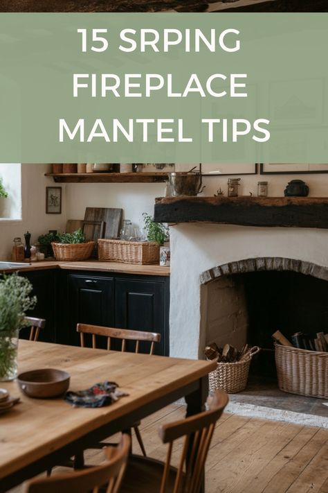 Refresh your fireplace mantel with these tips on how to get it looking special for Spring. Minimalist Candles, Fireplace Mantel Decor, Tuscan Inspired, Ornate Mirror, Indoor Gardens, Vintage Candlesticks, Fireplace Mantel, Large Mirror, Ceramic Vases