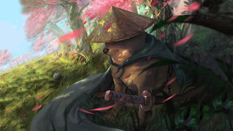 #katana #samurai #grass #petals #trees #dog #crying #cloack #4K #wallpaper #hdwallpaper #desktop Samurai Wallpaper, Samurai Art, 웃긴 사진, Dog Wallpaper, Cool Anime Pictures, Wallpaper Pc, Live Wallpapers, 그림 그리기, Anime Memes