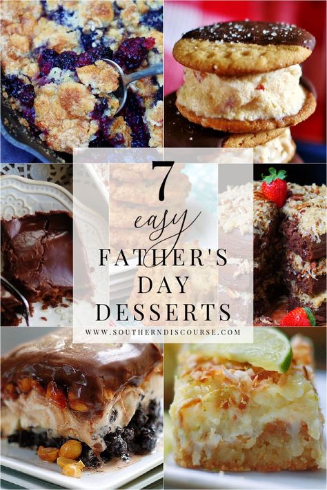 You’re going to love these 7 easy Father’s Day dessert recipes! From quick blackberry skillet cobbler to rich chocolate sheet cake to loaded ice cream sandwiches, these desserts are guaranteed to make Dad feel like the truly special guy he is. Loaded Ice Cream, Quick Cobbler, Fathers Day Dinner Ideas, Father's Day Cake, Chocolate Sheet Cake, Fathers Day Cake, Special Desserts, Best Comfort Food, Ice Cream Sandwich