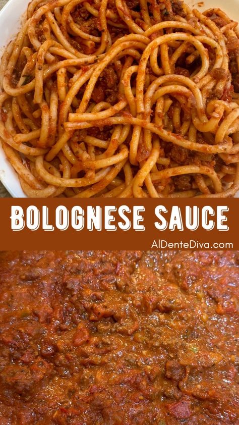 This bolognese sauce is a hearty, easy to make meat sauce using ground beef, crushed tomatoes, wine, Italian herbs and spices and just a few other simple Meat Sauce Recipe Italian, Authentic Italian Spaghetti Sauce, Meat Sauce Spaghetti, Italian Study, Bolognese Sauce Authentic, Authentic Italian Recipes, Bolognese Sauce Recipe, Pasta With Meat Sauce, Meat Sauce Recipes